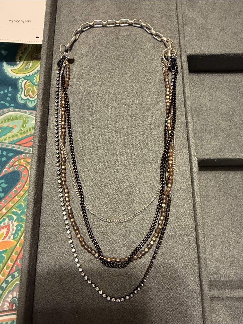 Multi-Strand Black and Brown Women's Necklace